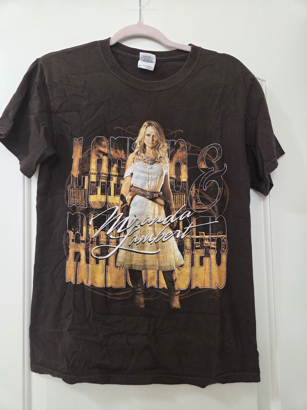 Gildan Brown Miranda Lambert Graphic Tee with Yellow Print